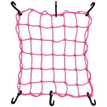 Imagem de Rede Elástica Aranha Moto Bagageiro Redinha Rosa Pink 35x35 - DNSA