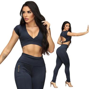 Imagem de Legging montaria com ziper - - GT MODAS, Azul marinho, G