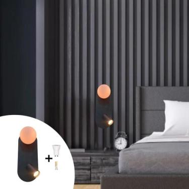 Imagem de arandela direcionável e globo para cabeceira de cama - AL, Preto