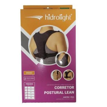 Imagem de Corretor Ortopedico Postural Coluna Anatômico Preto - HIDROLIGHT