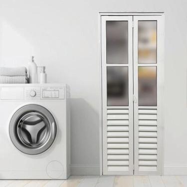 Imagem de Porta Camarão Palheta com Vidro 210 x 80cm Linha 25 Abertura Direita B