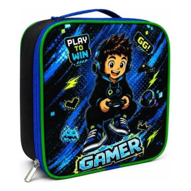 Imagem de Bolsa Térmica Menino Lancheira Escolar Infantil Premium - Pikuka, Pret