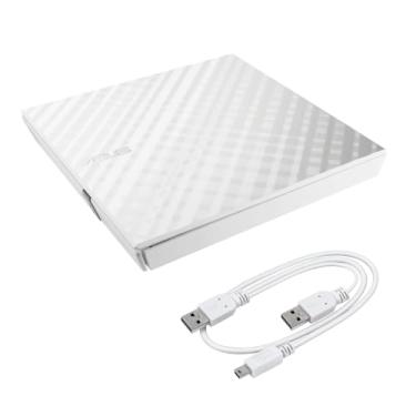 Imagem de ASUS LITE Portátil USB 2.0 Slim 8X DVD/Gravador +/- Rewriter Unidade Externa, Compatível com Mac e Windows, Branco (SDRW-08D2S-U/W/G/ACI/AS)