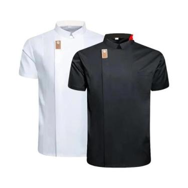 Imagem de Jaqueta De Chef Unissex Para O Verão, Camisa De Cozinha, Uniforme Para