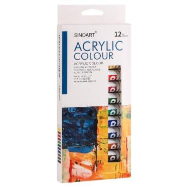 Imagem de Estojo Tinta Acrílica Sinoart 12 Cores + Pincéis