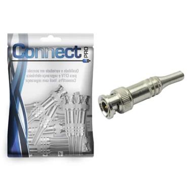 Imagem de Kit 10 Conector Bnc Macho Com Mola E Parafuso P/ Cftv Câmera