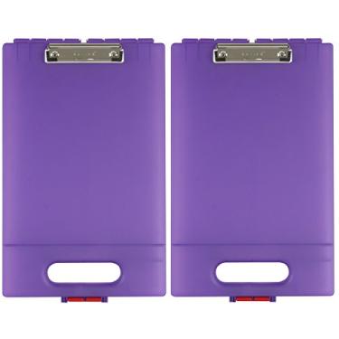 Imagem de Dexas Prancheta de armazenamento Clipcase com alça, conjunto de dois, roxo