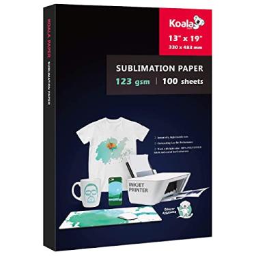 Imagem de Papel de transferência de calor para sublimação Koala 13X19 polegadas para impressora a jato de tinta compatível com tinta de sublimação 100 folhas