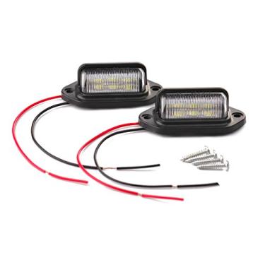 Imagem de CZC AUTO Luz de etiqueta de placa de licença exterior LED 12V, domo de cortesia interior/porta-malas de telhado/lâmpada de capô de carga, lâmpada SMD branca total 12, legal para caminhão de carro trailer trailer (luz branca, pacote com 2)