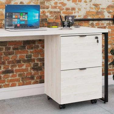 Imagem de Gaveteiro Volante 2 Gavetas para Pastas Kugv42 Kuadra Espresso Móveis Snow/Preto Ônix