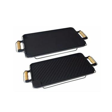 Imagem de Bifeteira Chapa Dupla Face Em Ferro Fundido 26x48 Cm