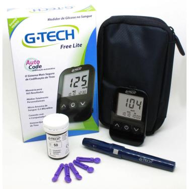 Imagem de Kit Medidor de Glicose G-Tech Free Lite c/ 10 Tiras