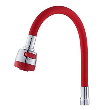 Imagem de Torneira de cozinha de substituição de 360 ​​graus, bico de torneira de pia de cozinha, acessórios de tubulação, conexão de alça única, P008, vermelho