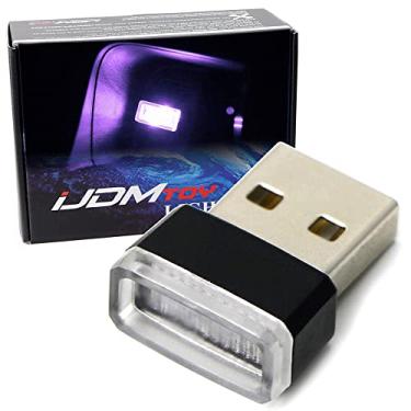 Imagem de iJDMTOY (1 kit de iluminação em miniatura com plugue USB magenta roxo/Nano LED para interior do carro