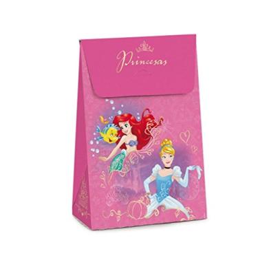 Imagem de Caixa Para Presente Trapézio Cromus Embalagens na Estampa Princesa Real com Aba de Fechamento 23,5x10,5x35 cm com 10 Unidades