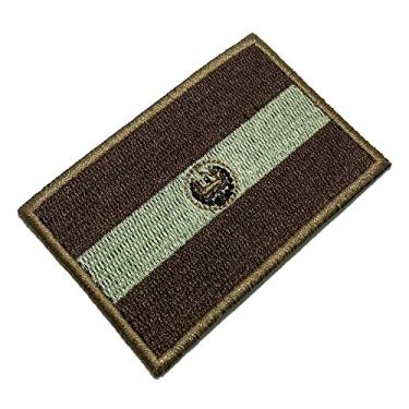 Imagem de BP0203T04 Bandeira El Salvador Patch Bordado Termo Adesivo