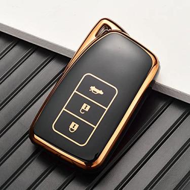 Imagem de MGUOTP Capa para chave de carro em TPU, apto para Lexus NX IS RX ES GX LX RC LS UX GS 200 260 300 350 NX200 NX300 RX350 ES300, preto