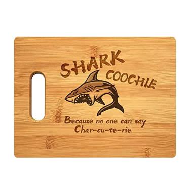 Imagem de Tubarão Coochie Board | Corte Para Delicatessen - Tábua Queijos Conjunto Charcutaria Bambu Cozinha Vinho e Carne Queijo Servindo Prato Presentes casamento e Xuany