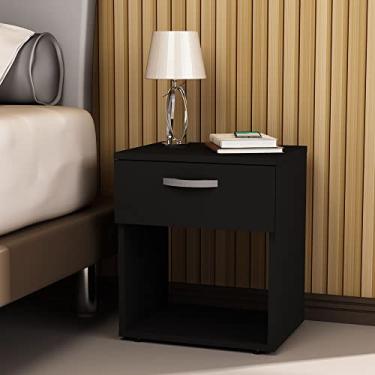Imagem de Mesa De Cabeceira 390x320cm 1 Gaveta Em Mdp Netmobil (Preto)