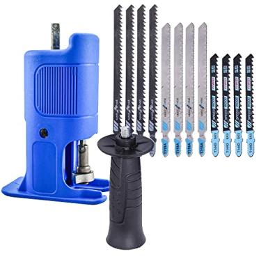 Imagem de Tingpai Fu dei elétrica pa eça de conversão de motosser máquina de corte multifuncional m ficada mandril de ser alternativa acessórios de fer mentas portáteis com 4 conjuntos de lâminas de ser (lâminas de se