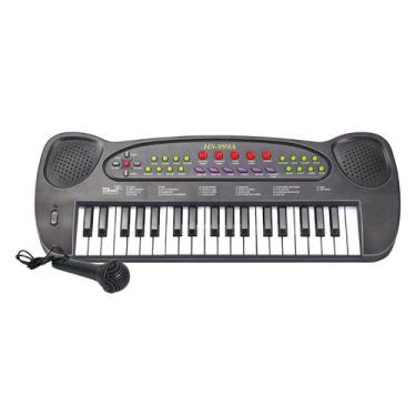 Imagem de Teclado Piano Musical Infantil Eletrônico Com Microfone - Dm Toys