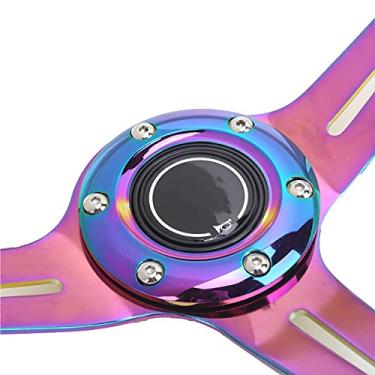 Imagem de Volante Luminoso Carro 14in Aço Acrílico Dia Branco/Verde Noite Volante de Corrida Universal para Corrida de Carro ATV Kart UTV Guarnição Interior do Carro