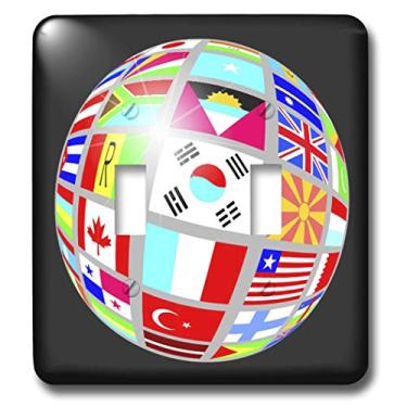 Imagem de 3dRose lsp_38909_2 Interruptor duplo globo com bandeiras do país