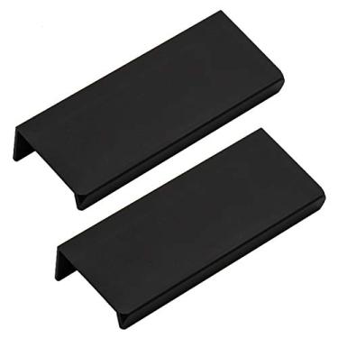 Imagem de LC LICTOP Puxadores de borda para armários, puxadores de aba de dedo de liga de alumínio de 8 cm, puxadores ocultos de gaveta para cozinha, cômoda, guarda-roupa, espaçamento de orifício de 6 cm, 2