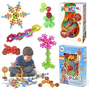 Imagem de Kit Brinquedo Montar Criativo Educativo Plokt Plukt 300 Peças Pecinhas Bloquinhos De Montar Presente Criança Criativo Colorido - 12431244