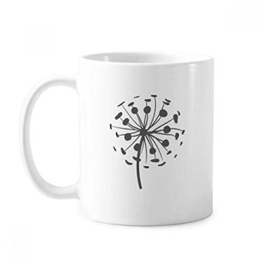 Imagem de Flores contorno dente-de-leão plantas caneca cerâmica cerâmica café porcelana xícara louça