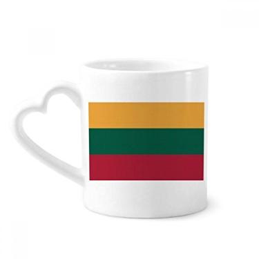Imagem de Caneca com bandeira nacional da Lituânia Europa país caneca café cerâmica copo de coração de vidro