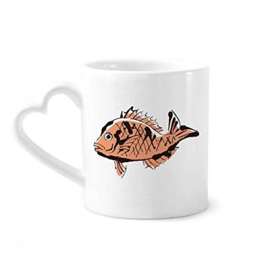 Imagem de Caneca de desenho animado animal de peixe café cerâmica copo de coração de vidro
