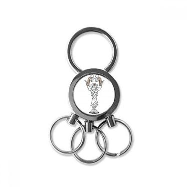 Imagem de Egito múmia Hórus chapéu de ovelha de aço inoxidável chaveiro chaveiro chaveiro de carro clipe presente, Multicolorido.