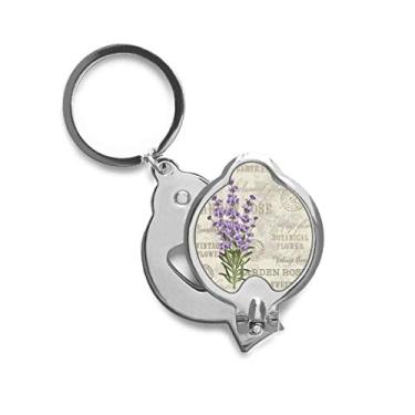 Imagem de Cortador de unhas roxo lavanda flor planta dedo tesoura cortador de aço inoxidável