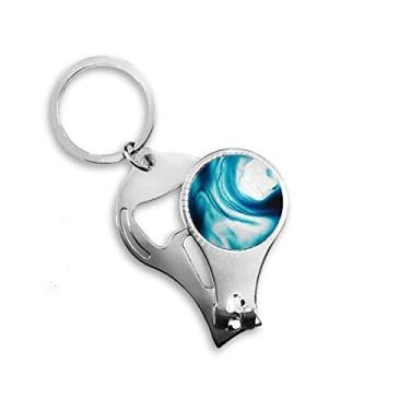 Imagem de Pigmento azul líquido transparente abstrato anel alicate chaveiro abridor de garrafa cortador