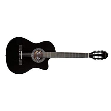 Imagem de Violão Eletroacústico Waldman PPCE-1 BK Preto Nylon com Cutway