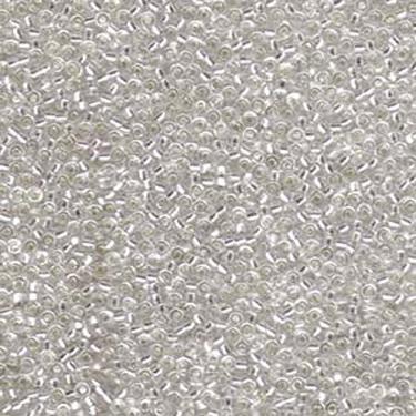 Imagem de Crystal Clear Silver Lined Miyuki Japanese round rocailles glass seed beads 11/0 Approximately 24 gramme 13cm tube