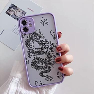 Imagem de Capa de telefone com padrão animal dragão fashion para iPhone 13 12 11 Pro XS MAX X 7 XR 8 6Plus Capa rígida transparente, estilo 1, para iPhone X