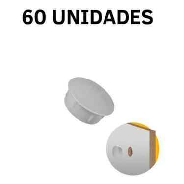 Imagem de Tapa Furo Móveis Plástico 10mm Branco - 60 Un - Casa Do Serralheiro