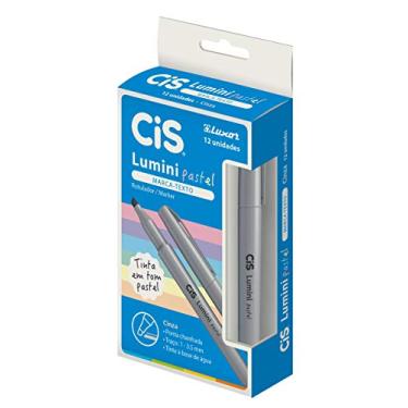 Imagem de Marcador de Texto Lumini Pastel, CIS, Cinza Claro, Caixa com 12 unidades