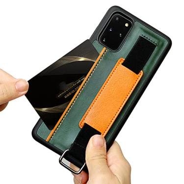 Imagem de Capa de celular adequada para Samsung A5 Note20 S21 S20 Suporte Alça de pulso para celular Capa de couro para celular, verde, para Galaxy A42