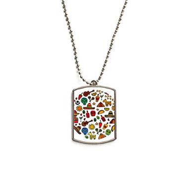 Imagem de DIYthinker l Colar com pingente de corrente de aço inoxidável com ilustração de futebol americano de guitarra e pimenta