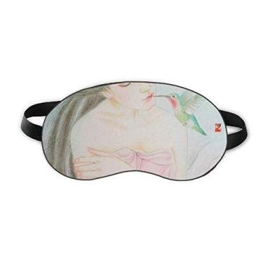 Imagem de Beleza com Pássaro Estilo Chinês Aquarela Sleep Eye Shield Soft Night Blinfold Shade Cover