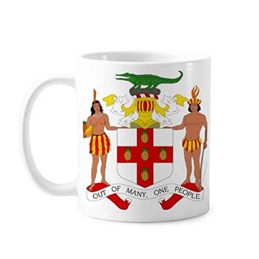 Imagem de Jamaica North America Caneca com emblema nacional cerâmica café porcelana copo talheres