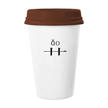 Imagem de Componente do personagem chinês ao Caneca de café Copo de cerâmica Copo de cerâmica