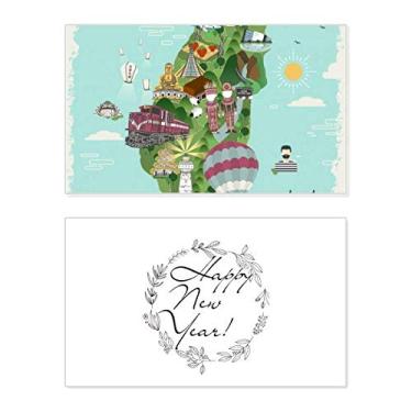 Imagem de Mapa Taiwan Paisagem China Viagem Ano Novo Festival Cartão Bless Mensagem Presente