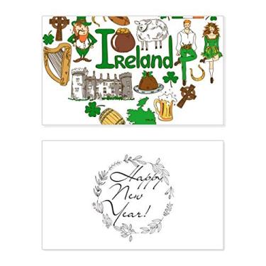 Imagem de Cartão de felicitações Ireland Love Heart Landscap Bandeira Nacional Ano Novo Cartão Bless Mensagem presente