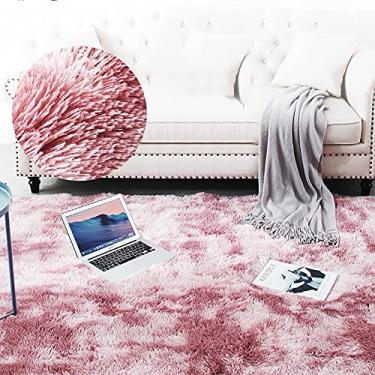 Imagem de DANADESK Tapete super macio, tapete de luxo para sala de estar, tapete retangular moderno de pelúcia alta para decoração de quarto berçário (cor: vermelho, tamanho: 60 x 160 cm (24 x 63 pol.)