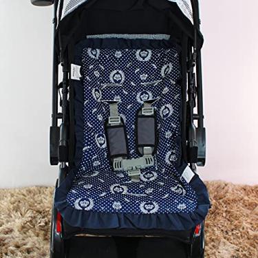 Imagem de Capa de Carrinho Acolchoada Macia MT Várias Estampas (Nobreza Marinho com Cinza)
