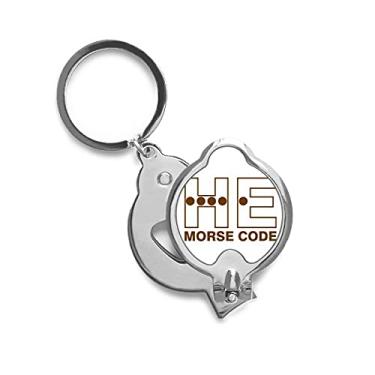Imagem de Morse Code He Point-Line Expressions Cortador de unhas de dedo Tesoura Cortador de aço inoxidável